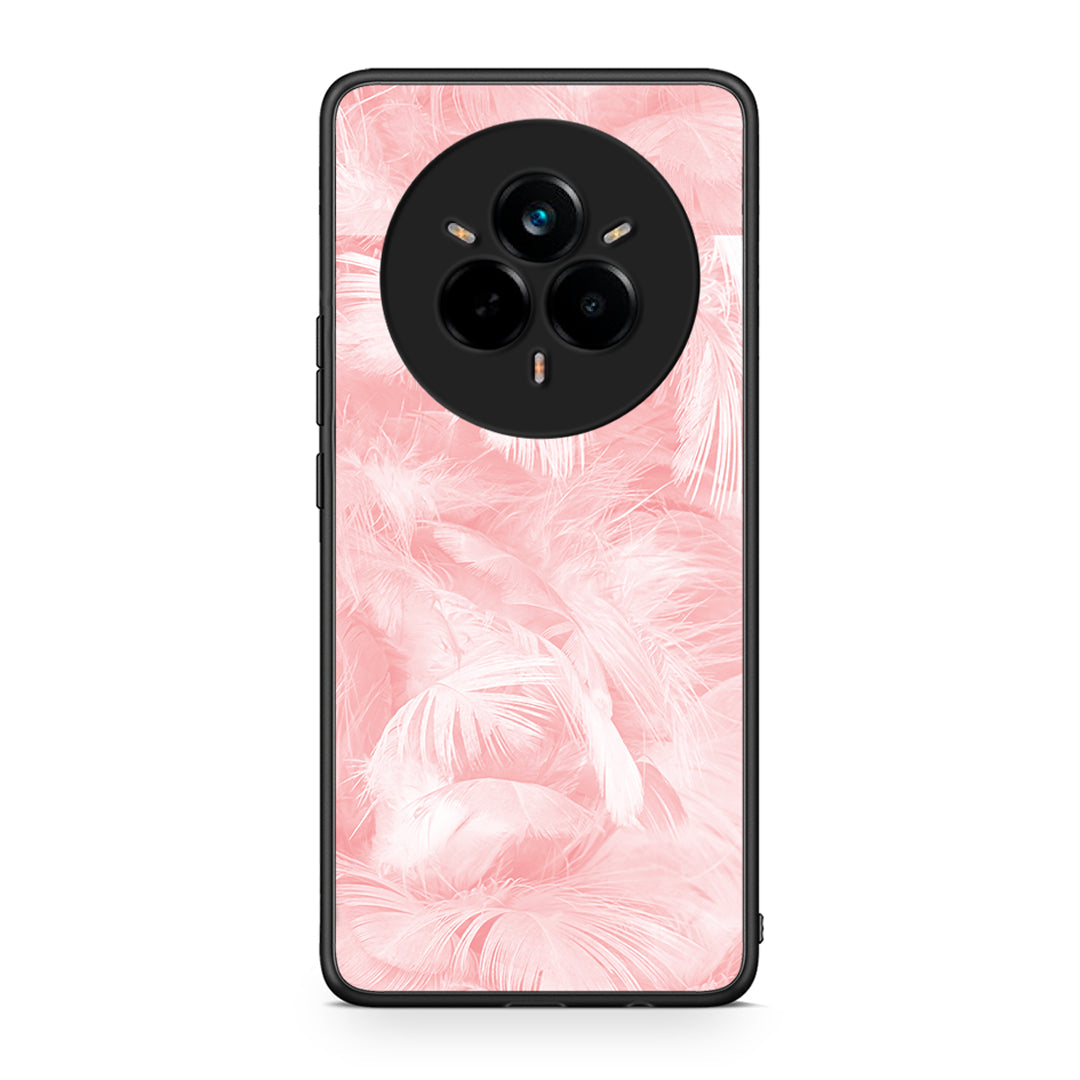 33 - Realme 14 Pro Plus Pink Feather Boho case, cover, bumper