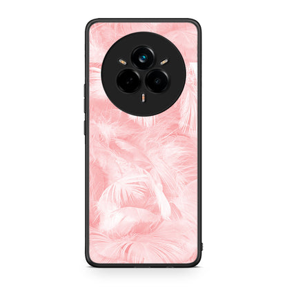 33 - Realme 14 Pro Plus Pink Feather Boho case, cover, bumper