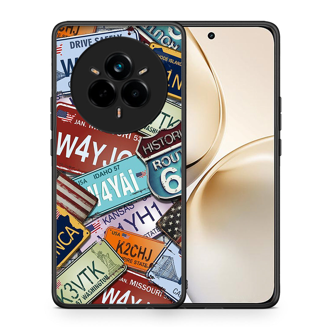 Θήκη Realme 14 Pro Plus Car Plates από τη Smartfits με σχέδιο στο πίσω μέρος και μαύρο περίβλημα | Realme 14 Pro Plus Car Plates case with colorful back and black bezels