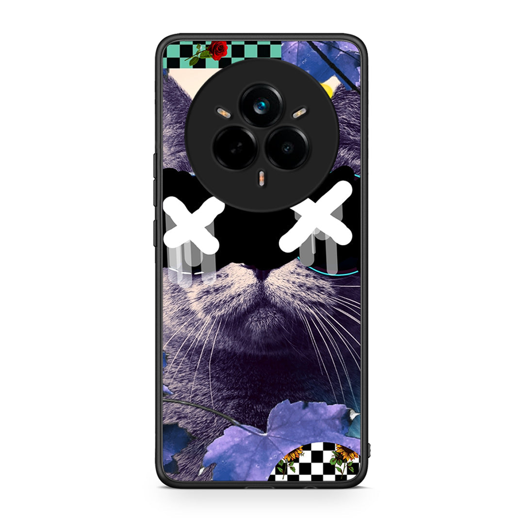 Realme 14 Pro Plus Cat Collage θήκη από τη Smartfits με σχέδιο στο πίσω μέρος και μαύρο περίβλημα | Smartphone case with colorful back and black bezels by Smartfits