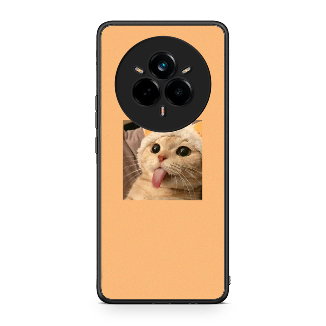 Realme 14 Pro Plus Cat Tongue θήκη από τη Smartfits με σχέδιο στο πίσω μέρος και μαύρο περίβλημα | Smartphone case with colorful back and black bezels by Smartfits