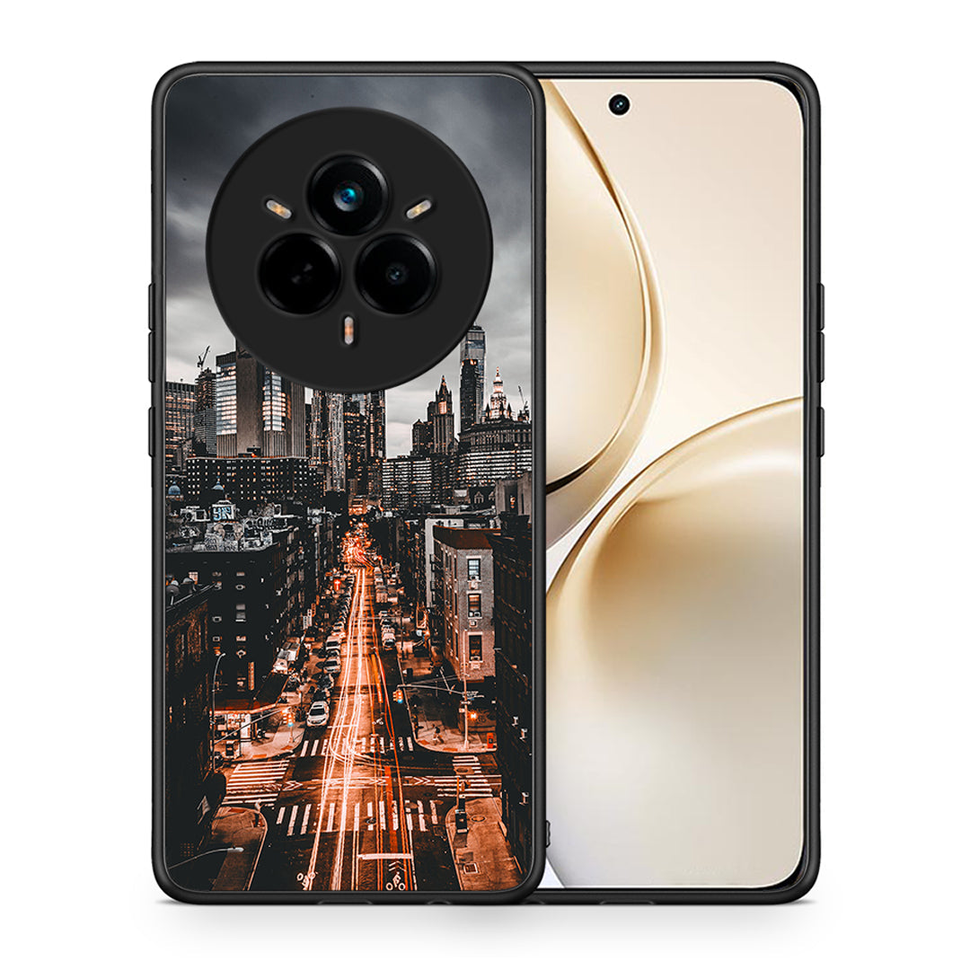 Θήκη Realme 14 Pro Plus City Lights από τη Smartfits με σχέδιο στο πίσω μέρος και μαύρο περίβλημα | Realme 14 Pro Plus City Lights case with colorful back and black bezels