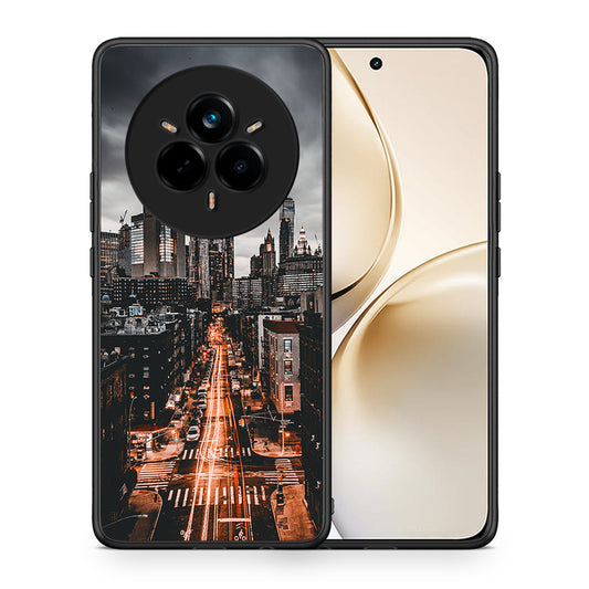 Θήκη Realme 14 Pro Plus City Lights από τη Smartfits με σχέδιο στο πίσω μέρος και μαύρο περίβλημα | Realme 14 Pro Plus City Lights case with colorful back and black bezels