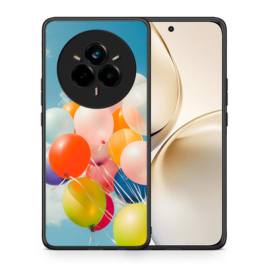 Θήκη Realme 14 Pro Plus Colorful Balloons από τη Smartfits με σχέδιο στο πίσω μέρος και μαύρο περίβλημα | Realme 14 Pro Plus Colorful Balloons case with colorful back and black bezels