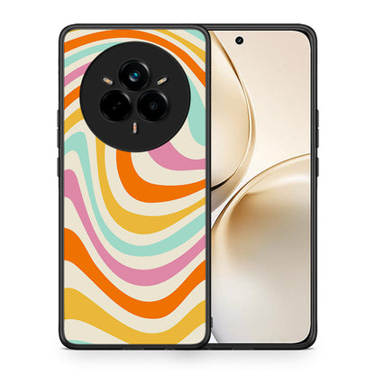 Θήκη Realme 14 Pro Plus Colourful Waves από τη Smartfits με σχέδιο στο πίσω μέρος και μαύρο περίβλημα | Realme 14 Pro Plus Colourful Waves case with colorful back and black bezels
