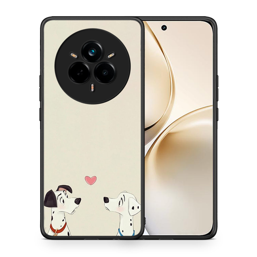 Θήκη Realme 14 Pro Plus Dalmatians Love από τη Smartfits με σχέδιο στο πίσω μέρος και μαύρο περίβλημα | Realme 14 Pro Plus Dalmatians Love case with colorful back and black bezels