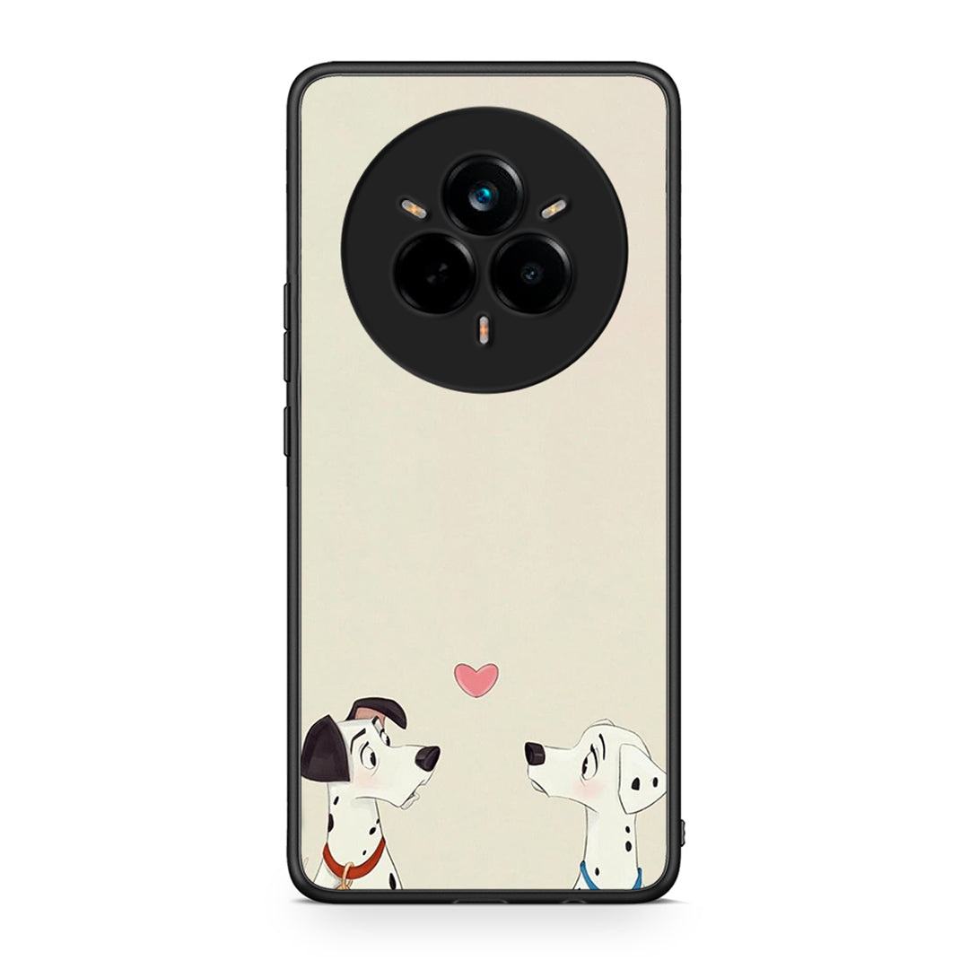 Realme 14 Pro Plus Dalmatians Love θήκη από τη Smartfits με σχέδιο στο πίσω μέρος και μαύρο περίβλημα | Smartphone case with colorful back and black bezels by Smartfits