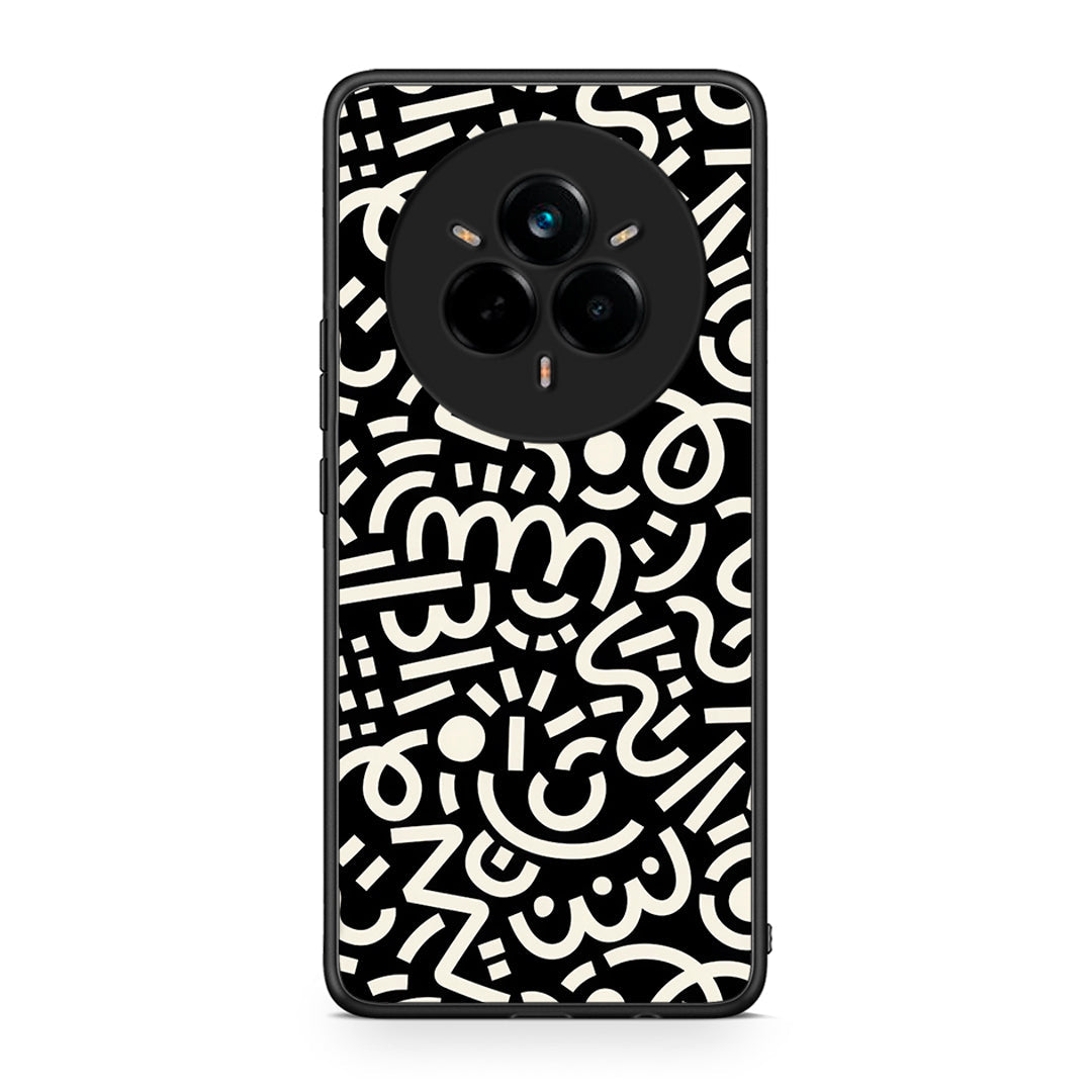 Realme 14 Pro Plus Doodle Art Θήκη από τη Smartfits με σχέδιο στο πίσω μέρος και μαύρο περίβλημα | Smartphone case with colorful back and black bezels by Smartfits