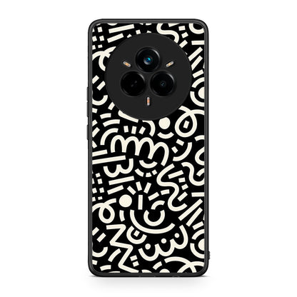 Realme 14 Pro Plus Doodle Art Θήκη από τη Smartfits με σχέδιο στο πίσω μέρος και μαύρο περίβλημα | Smartphone case with colorful back and black bezels by Smartfits