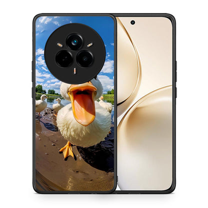 Θήκη Realme 14 Pro Plus Duck Face από τη Smartfits με σχέδιο στο πίσω μέρος και μαύρο περίβλημα | Realme 14 Pro Plus Duck Face case with colorful back and black bezels