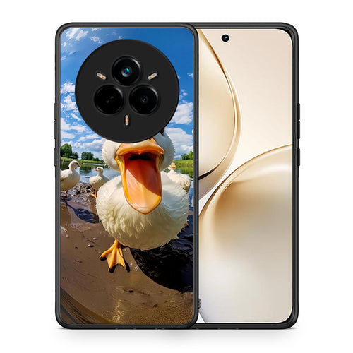 Θήκη Realme 14 Pro Plus Duck Face από τη Smartfits με σχέδιο στο πίσω μέρος και μαύρο περίβλημα | Realme 14 Pro Plus Duck Face case with colorful back and black bezels