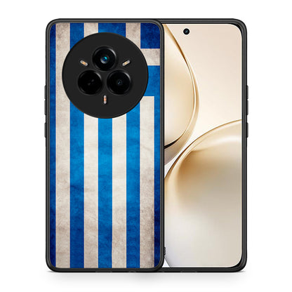 Θήκη Realme 14 Pro Plus Greek Flag από τη Smartfits με σχέδιο στο πίσω μέρος και μαύρο περίβλημα | Realme 14 Pro Plus Greek Flag case with colorful back and black bezels