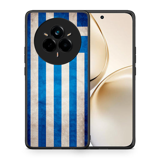 Θήκη Realme 14 Pro Plus Greek Flag από τη Smartfits με σχέδιο στο πίσω μέρος και μαύρο περίβλημα | Realme 14 Pro Plus Greek Flag case with colorful back and black bezels