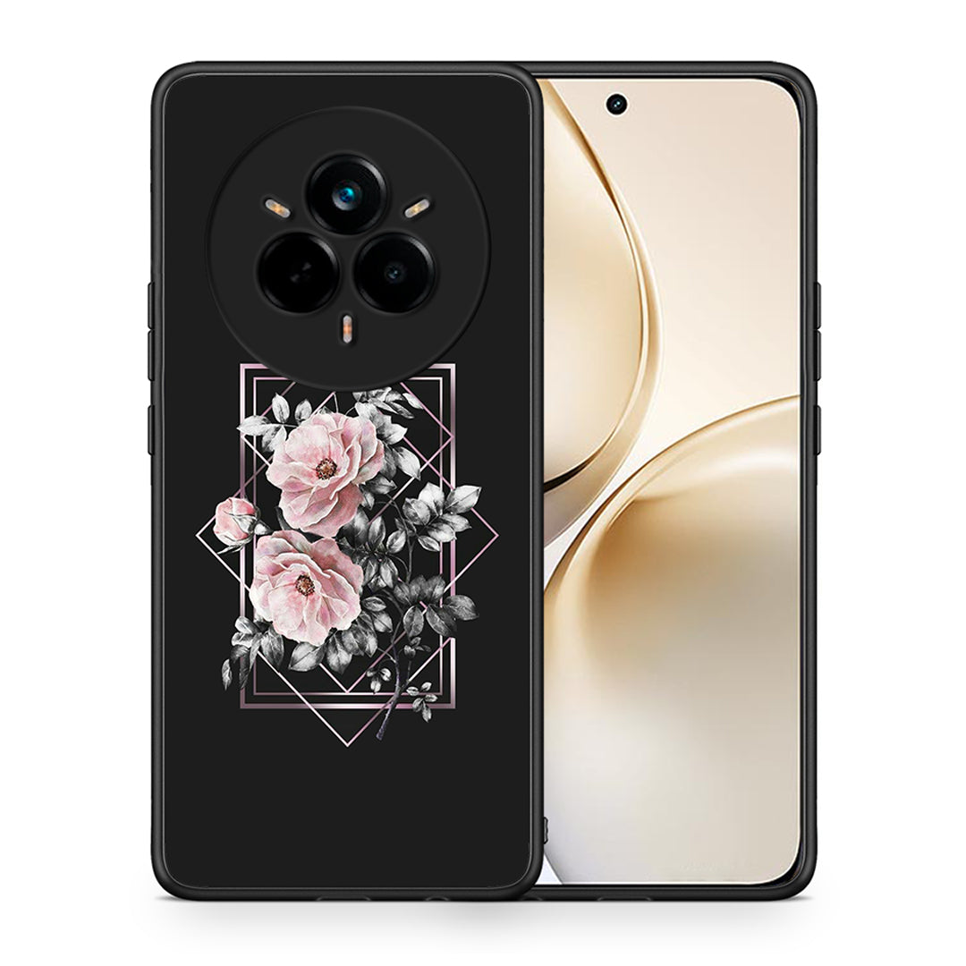 Θήκη Realme 14 Pro Plus Frame Flower από τη Smartfits με σχέδιο στο πίσω μέρος και μαύρο περίβλημα | Realme 14 Pro Plus Frame Flower case with colorful back and black bezels