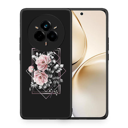 Θήκη Realme 14 Pro Plus Frame Flower από τη Smartfits με σχέδιο στο πίσω μέρος και μαύρο περίβλημα | Realme 14 Pro Plus Frame Flower case with colorful back and black bezels