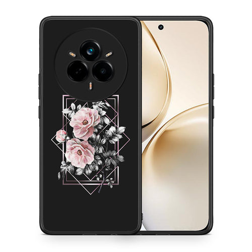 Θήκη Realme 14 Pro Plus Frame Flower από τη Smartfits με σχέδιο στο πίσω μέρος και μαύρο περίβλημα | Realme 14 Pro Plus Frame Flower case with colorful back and black bezels