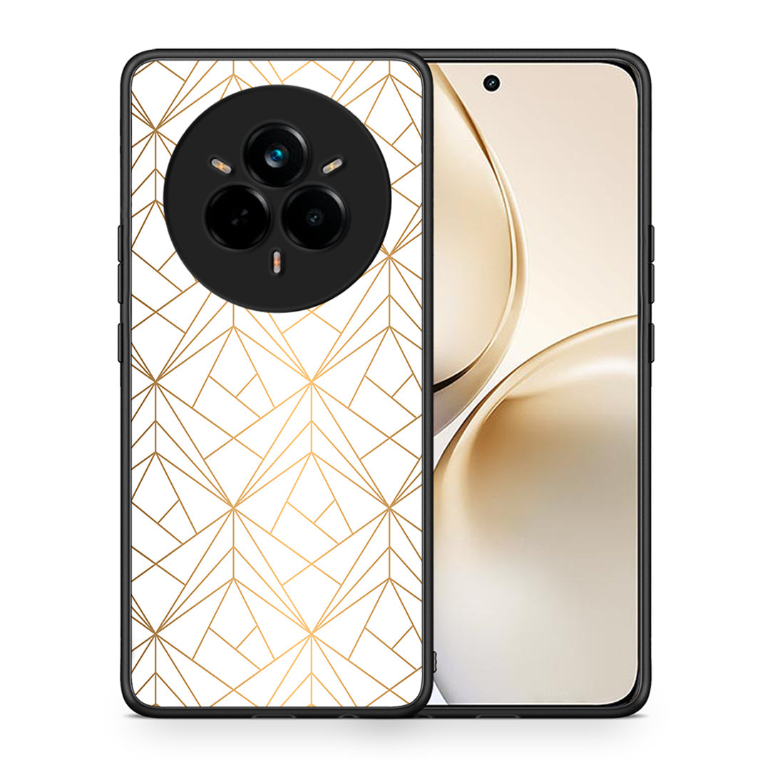 Θήκη Realme 14 Pro Plus Luxury White Geometric από τη Smartfits με σχέδιο στο πίσω μέρος και μαύρο περίβλημα | Realme 14 Pro Plus Luxury White Geometric case with colorful back and black bezels