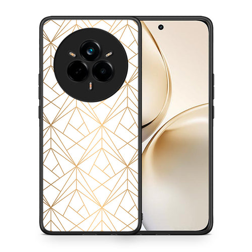 Θήκη Realme 14 Pro Plus Luxury White Geometric από τη Smartfits με σχέδιο στο πίσω μέρος και μαύρο περίβλημα | Realme 14 Pro Plus Luxury White Geometric case with colorful back and black bezels