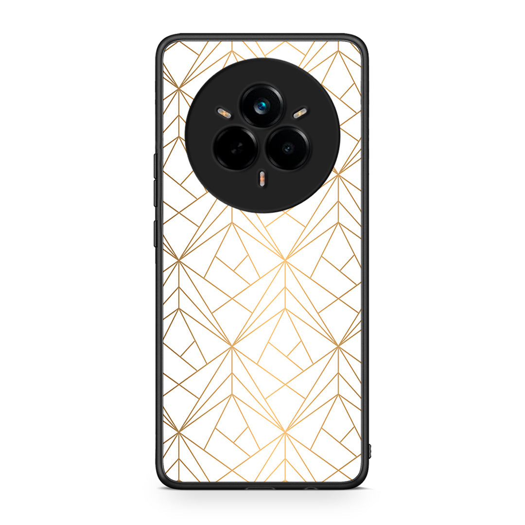 111 - Realme 14 Pro Plus Luxury White Geometric case, cover, bumper