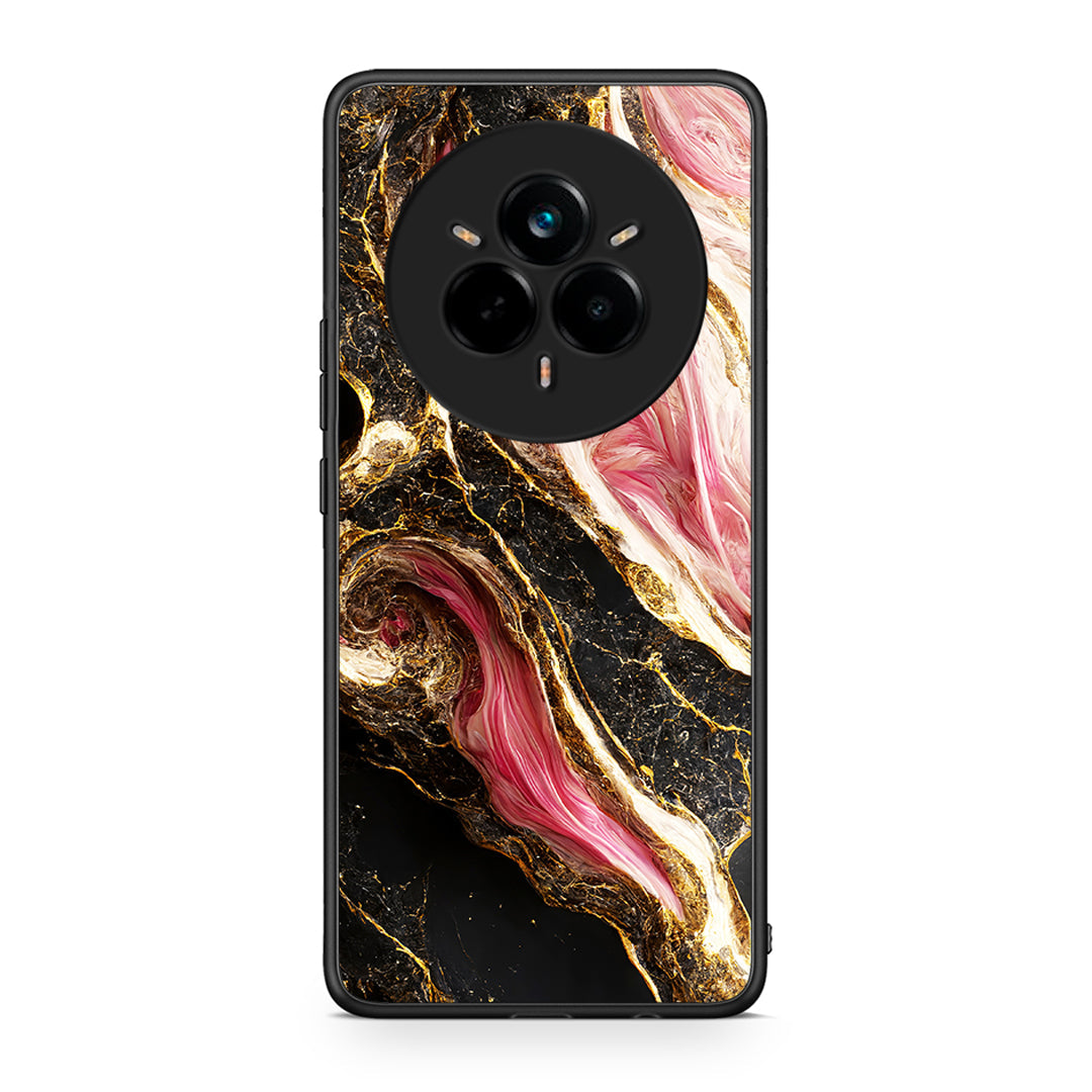 Realme 14 Pro Plus Glamorous Pink Marble θήκη από τη Smartfits με σχέδιο στο πίσω μέρος και μαύρο περίβλημα | Smartphone case with colorful back and black bezels by Smartfits