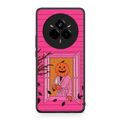 Realme 14 Pro Plus Halloween Pumpkin Lady Θήκη από τη Smartfits με σχέδιο στο πίσω μέρος και μαύρο περίβλημα | Smartphone case with colorful back and black bezels by Smartfits