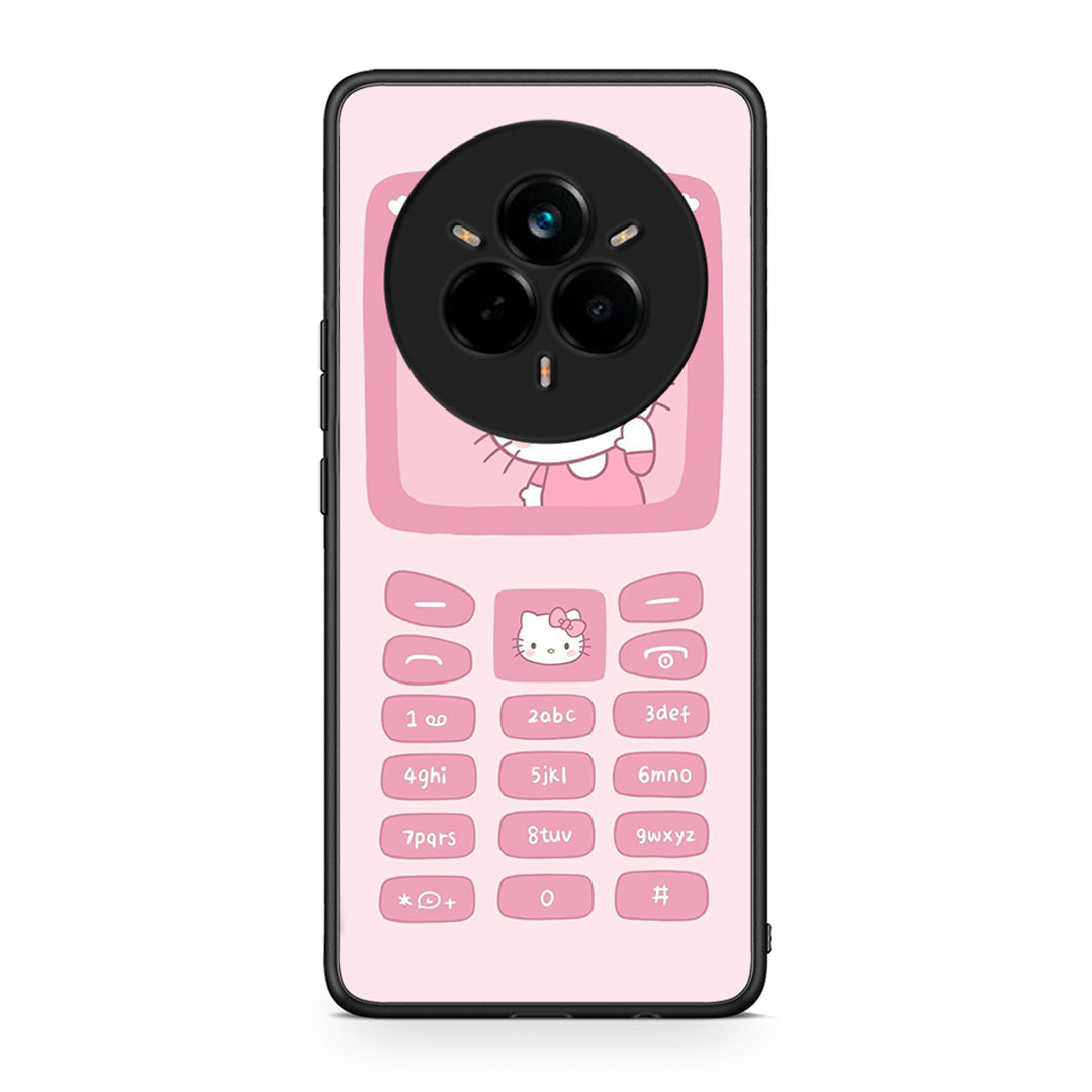 Realme 14 Pro Plus Hello Kitten Θήκη Αγίου Βαλεντίνου από τη Smartfits με σχέδιο στο πίσω μέρος και μαύρο περίβλημα | Smartphone case with colorful back and black bezels by Smartfits