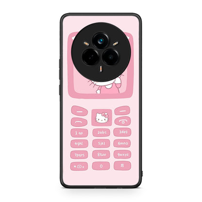 Realme 14 Pro Plus Hello Kitten Θήκη Αγίου Βαλεντίνου από τη Smartfits με σχέδιο στο πίσω μέρος και μαύρο περίβλημα | Smartphone case with colorful back and black bezels by Smartfits