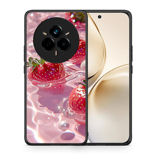 Θήκη Realme 14 Pro Plus Juicy Strawberries από τη Smartfits με σχέδιο στο πίσω μέρος και μαύρο περίβλημα | Realme 14 Pro Plus Juicy Strawberries case with colorful back and black bezels