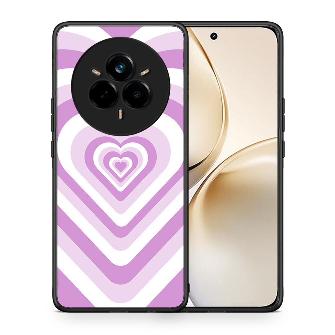 Θήκη Realme 14 Pro Plus Lilac Hearts από τη Smartfits με σχέδιο στο πίσω μέρος και μαύρο περίβλημα | Realme 14 Pro Plus Lilac Hearts case with colorful back and black bezels