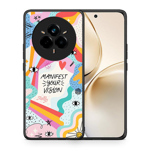 Θήκη Realme 14 Pro Plus Manifest Your Vision από τη Smartfits με σχέδιο στο πίσω μέρος και μαύρο περίβλημα | Realme 14 Pro Plus Manifest Your Vision case with colorful back and black bezels