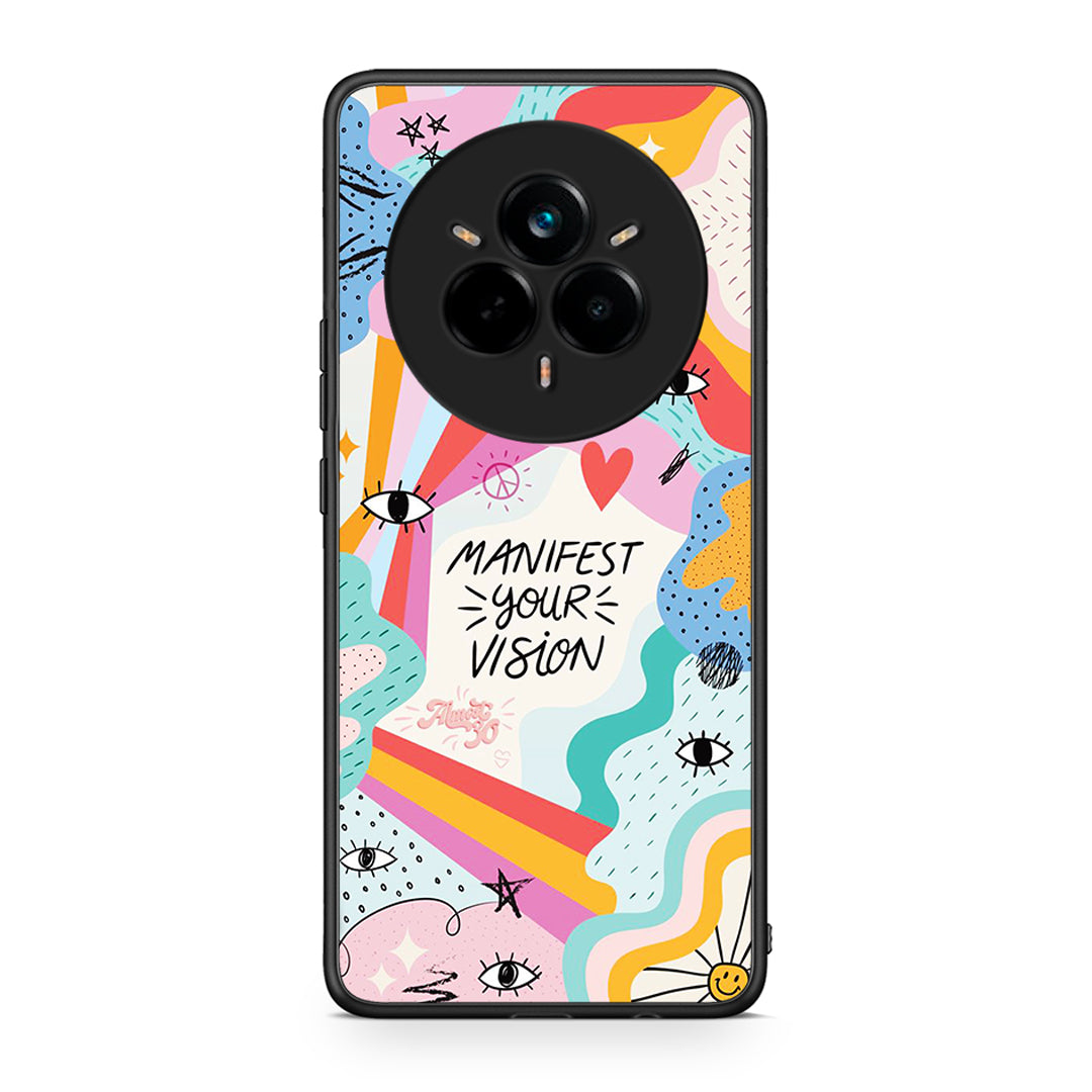 Realme 14 Pro Plus Manifest Your Vision θήκη από τη Smartfits με σχέδιο στο πίσω μέρος και μαύρο περίβλημα | Smartphone case with colorful back and black bezels by Smartfits