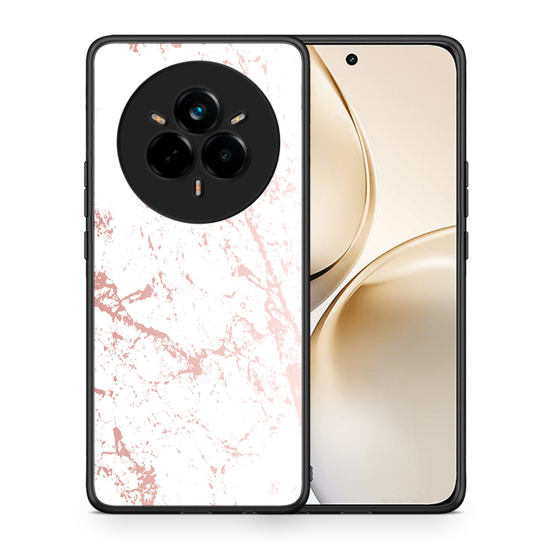 Θήκη Realme 14 Pro Plus Pink Splash Marble από τη Smartfits με σχέδιο στο πίσω μέρος και μαύρο περίβλημα | Realme 14 Pro Plus Pink Splash Marble case with colorful back and black bezels