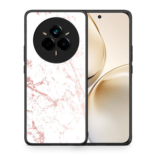Θήκη Realme 14 Pro Plus Pink Splash Marble από τη Smartfits με σχέδιο στο πίσω μέρος και μαύρο περίβλημα | Realme 14 Pro Plus Pink Splash Marble case with colorful back and black bezels