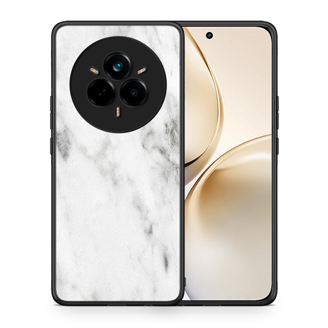 Θήκη Realme 14 Pro Plus White Marble από τη Smartfits με σχέδιο στο πίσω μέρος και μαύρο περίβλημα | Realme 14 Pro Plus White Marble case with colorful back and black bezels