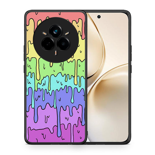 Θήκη Realme 14 Pro Plus Melting Rainbow από τη Smartfits με σχέδιο στο πίσω μέρος και μαύρο περίβλημα | Realme 14 Pro Plus Melting Rainbow case with colorful back and black bezels