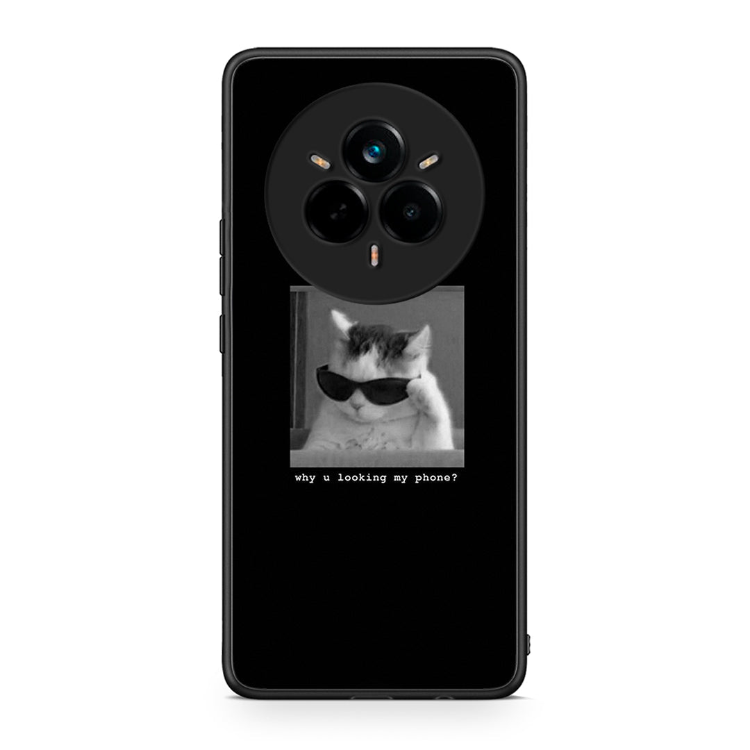 Realme 14 Pro Plus Meme Cat θήκη από τη Smartfits με σχέδιο στο πίσω μέρος και μαύρο περίβλημα | Smartphone case with colorful back and black bezels by Smartfits