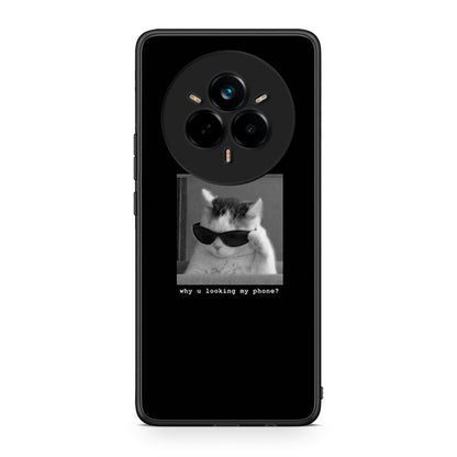 Realme 14 Pro Plus Meme Cat θήκη από τη Smartfits με σχέδιο στο πίσω μέρος και μαύρο περίβλημα | Smartphone case with colorful back and black bezels by Smartfits