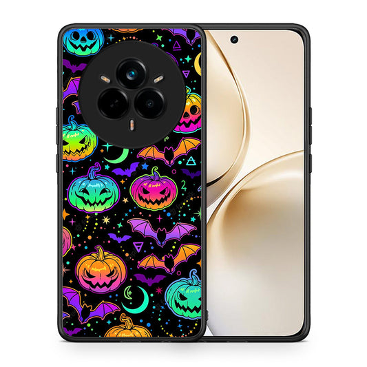 Θήκη Realme 14 Pro Plus Neon Halloween από τη Smartfits με σχέδιο στο πίσω μέρος και μαύρο περίβλημα | Realme 14 Pro Plus Neon Halloween case with colorful back and black bezels
