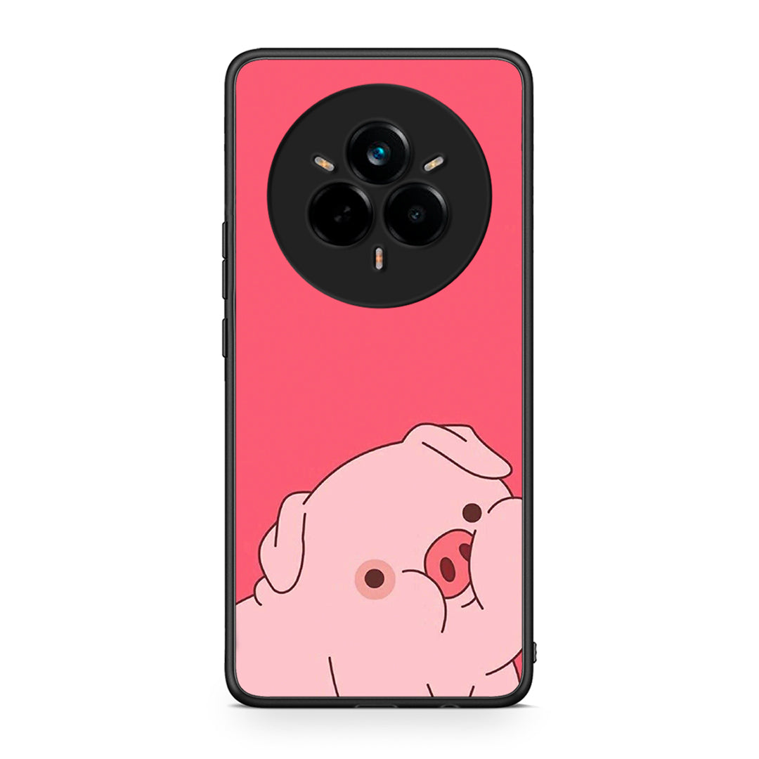 Realme 14 Pro Plus Pig Love 1 Θήκη Αγίου Βαλεντίνου από τη Smartfits με σχέδιο στο πίσω μέρος και μαύρο περίβλημα | Smartphone case with colorful back and black bezels by Smartfits