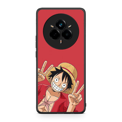 Realme 14 Pro Plus Pirate Luffy Θήκη από τη Smartfits με σχέδιο στο πίσω μέρος και μαύρο περίβλημα | Smartphone case with colorful back and black bezels by Smartfits