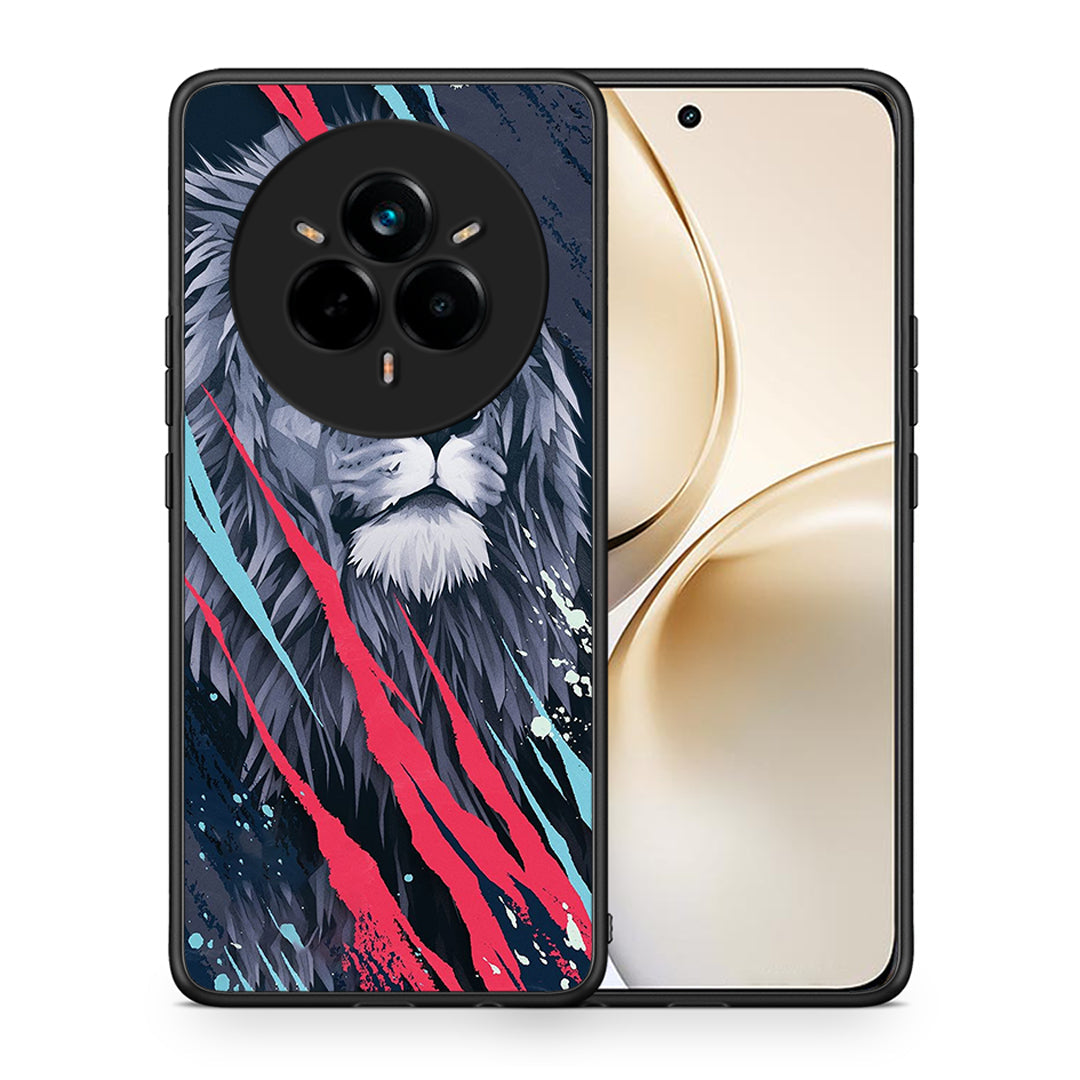Θήκη Realme 14 Pro Plus Lion Designer PopArt από τη Smartfits με σχέδιο στο πίσω μέρος και μαύρο περίβλημα | Realme 14 Pro Plus Lion Designer PopArt case with colorful back and black bezels