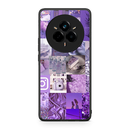 Realme 14 Pro Plus Purple Aesthetic Collage θήκη από τη Smartfits με σχέδιο στο πίσω μέρος και μαύρο περίβλημα | Smartphone case with colorful back and black bezels by Smartfits