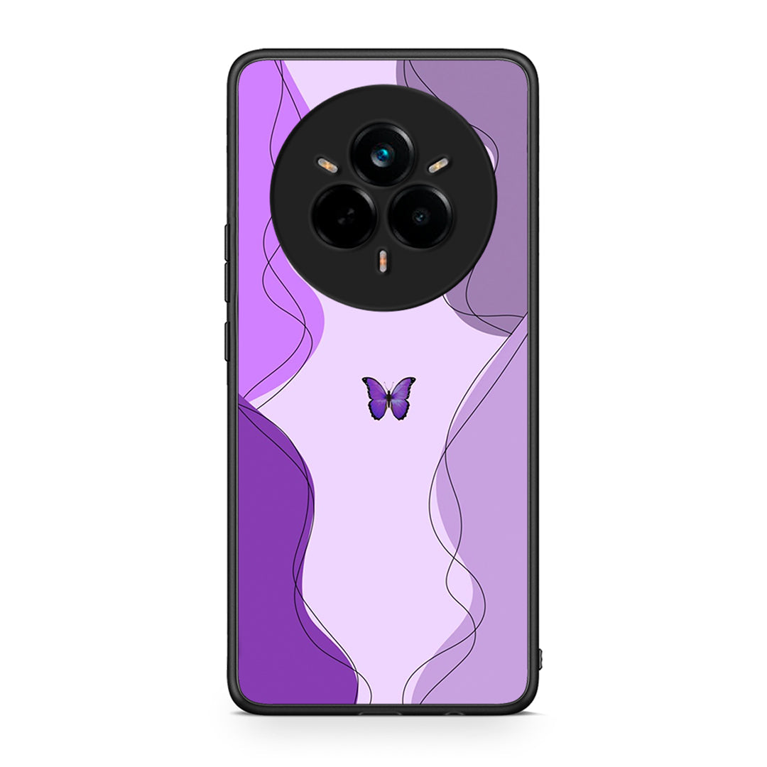 Realme 14 Pro Plus Purple Mariposa Θήκη Αγίου Βαλεντίνου από τη Smartfits με σχέδιο στο πίσω μέρος και μαύρο περίβλημα | Smartphone case with colorful back and black bezels by Smartfits