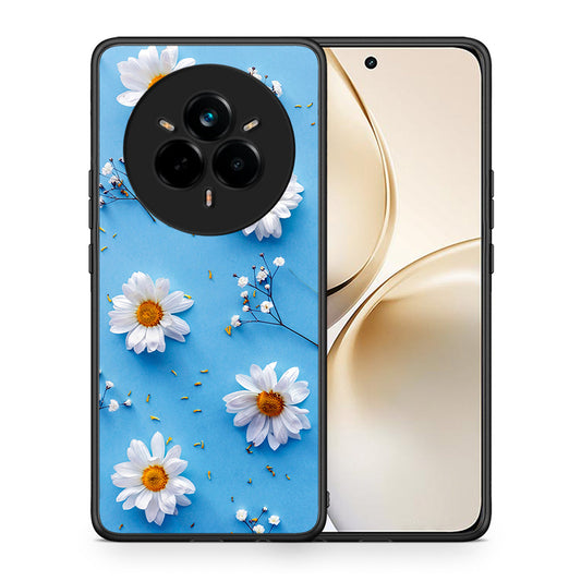 Θήκη Realme 14 Pro Plus Real Daisies από τη Smartfits με σχέδιο στο πίσω μέρος και μαύρο περίβλημα | Realme 14 Pro Plus Real Daisies case with colorful back and black bezels