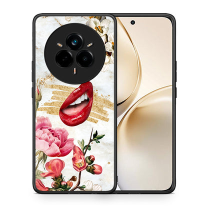 Θήκη Realme 14 Pro Plus Red Lips από τη Smartfits με σχέδιο στο πίσω μέρος και μαύρο περίβλημα | Realme 14 Pro Plus Red Lips case with colorful back and black bezels