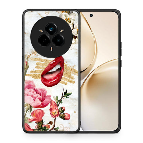 Θήκη Realme 14 Pro Plus Red Lips από τη Smartfits με σχέδιο στο πίσω μέρος και μαύρο περίβλημα | Realme 14 Pro Plus Red Lips case with colorful back and black bezels