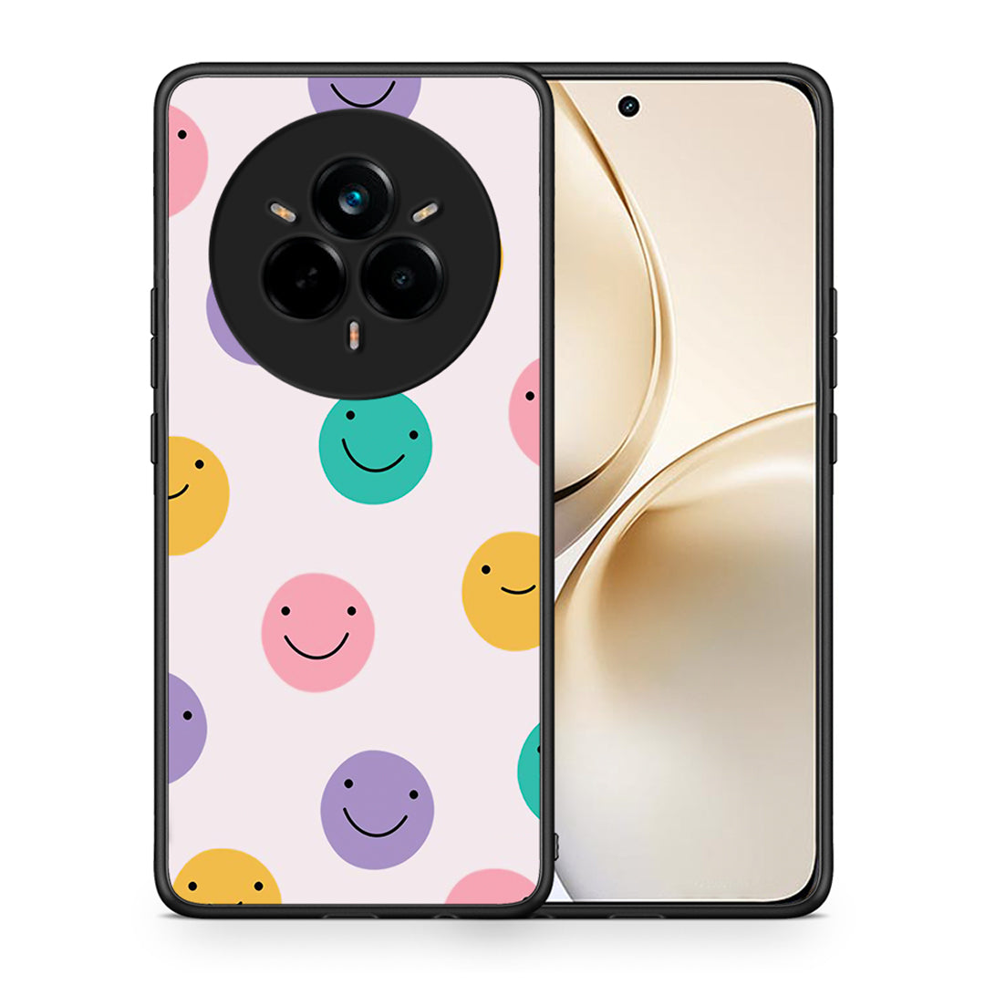 Θήκη Realme 14 Pro Plus Smiley Faces από τη Smartfits με σχέδιο στο πίσω μέρος και μαύρο περίβλημα | Realme 14 Pro Plus Smiley Faces case with colorful back and black bezels
