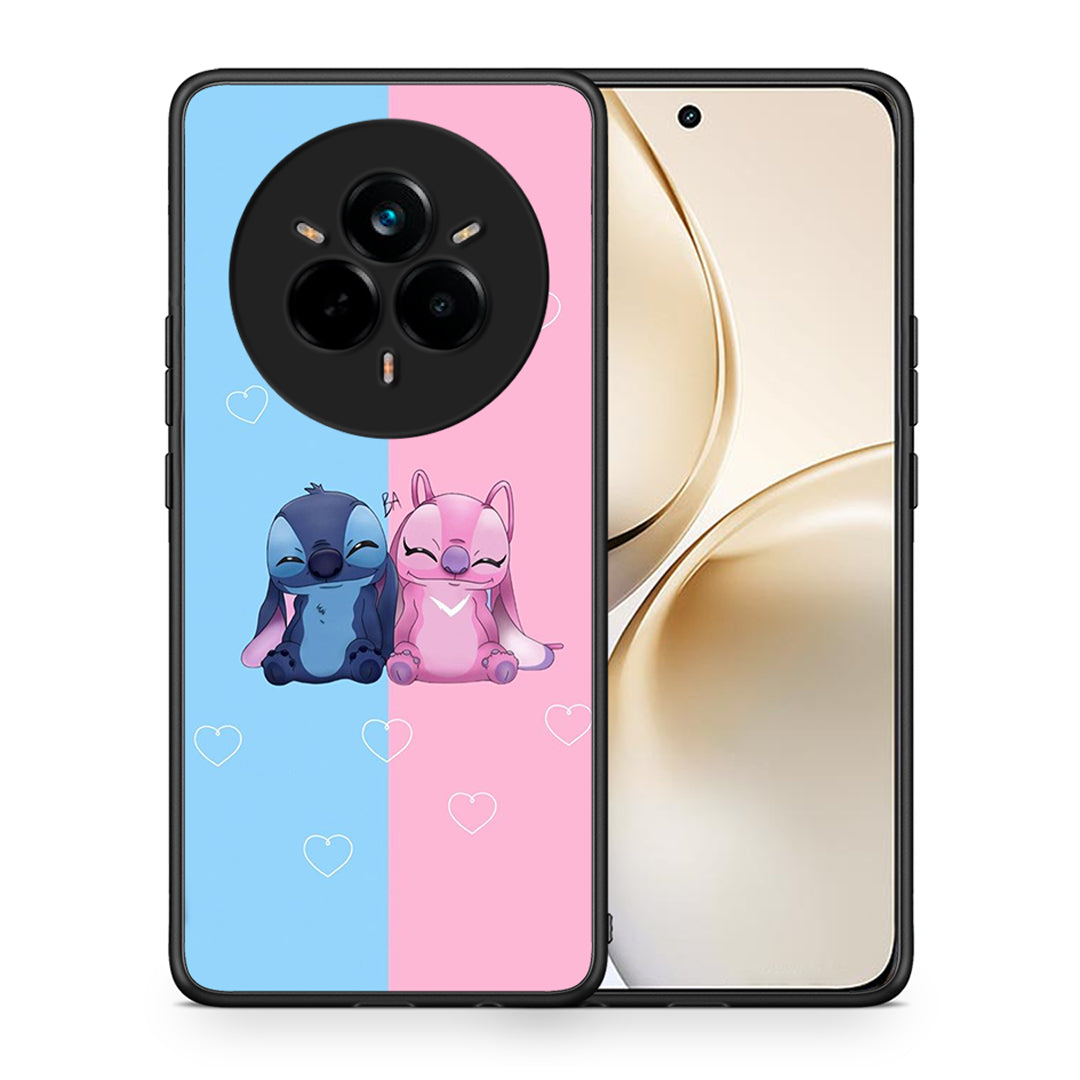 Θήκη Realme 14 Pro Plus Stitch And Angel από τη Smartfits με σχέδιο στο πίσω μέρος και μαύρο περίβλημα | Realme 14 Pro Plus Stitch And Angel case with colorful back and black bezels