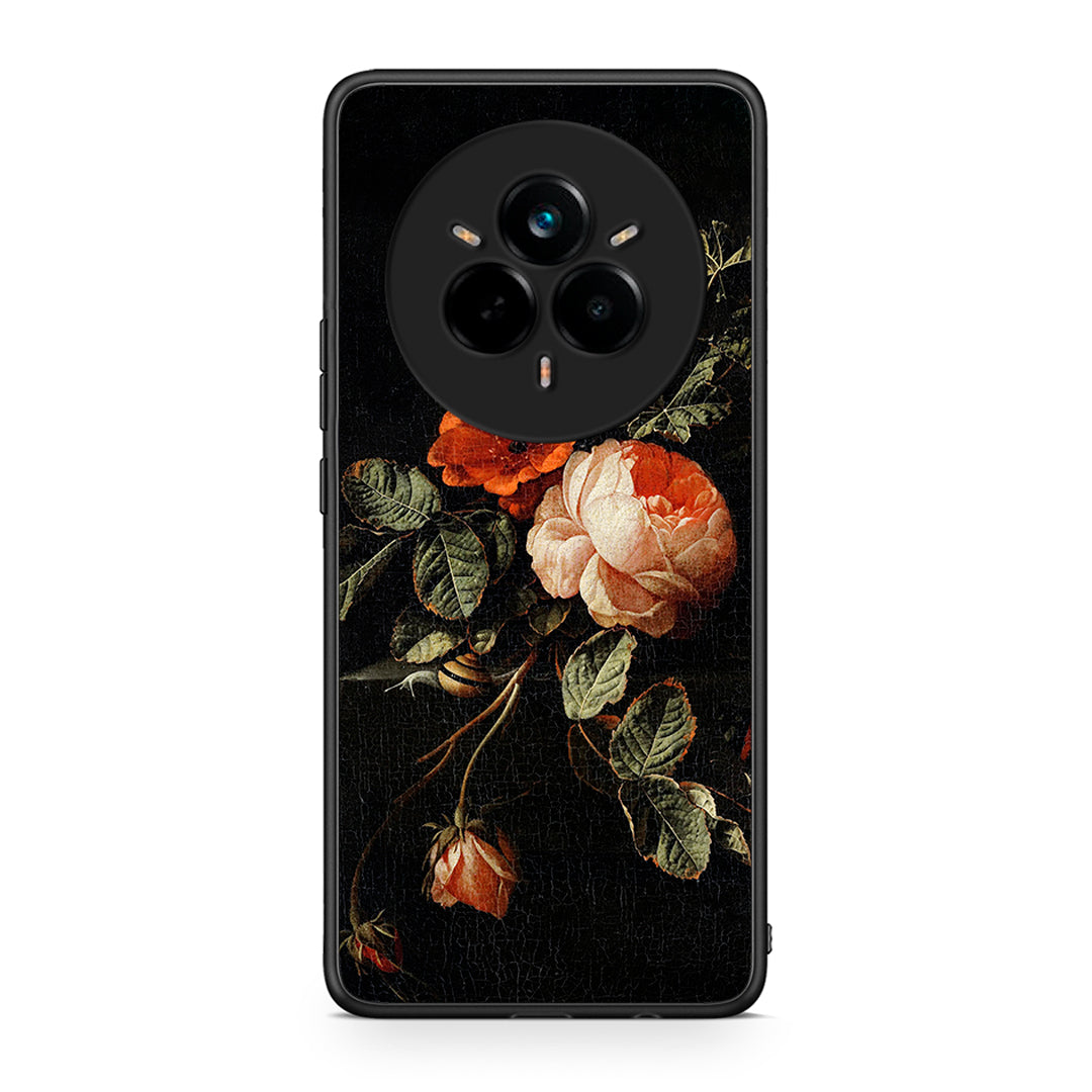 Realme 14 Pro Plus Vintage Roses θήκη από τη Smartfits με σχέδιο στο πίσω μέρος και μαύρο περίβλημα | Smartphone case with colorful back and black bezels by Smartfits