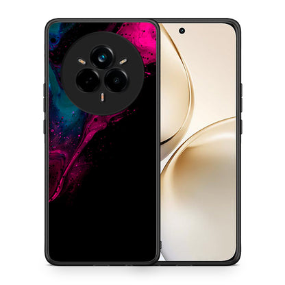 Θήκη Realme 14 Pro Plus Pink Black Watercolor από τη Smartfits με σχέδιο στο πίσω μέρος και μαύρο περίβλημα | Realme 14 Pro Plus Pink Black Watercolor case with colorful back and black bezels